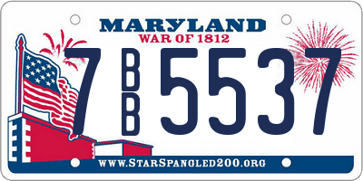 MD license plate 7BB5537