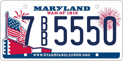 MD license plate 7BB5550