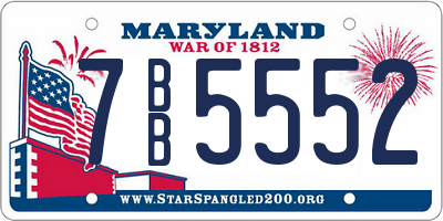 MD license plate 7BB5552
