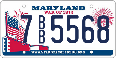 MD license plate 7BB5568