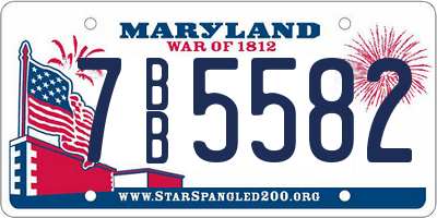 MD license plate 7BB5582