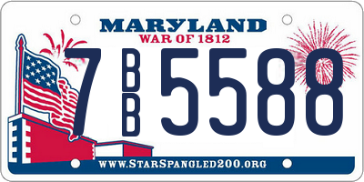 MD license plate 7BB5588