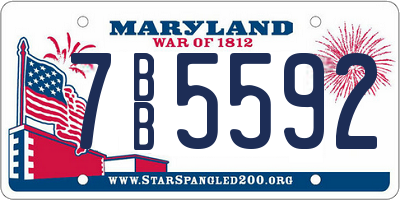 MD license plate 7BB5592