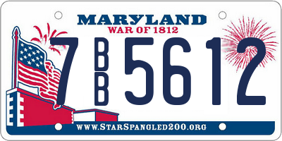 MD license plate 7BB5612