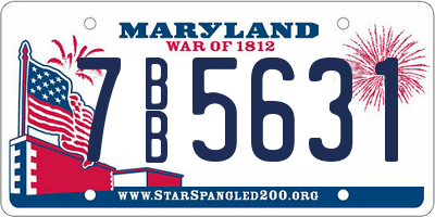 MD license plate 7BB5631