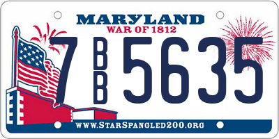 MD license plate 7BB5635