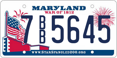 MD license plate 7BB5645