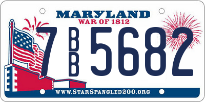 MD license plate 7BB5682