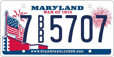 MD license plate 7BB5707