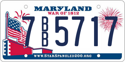 MD license plate 7BB5717