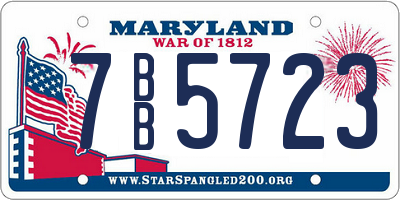 MD license plate 7BB5723