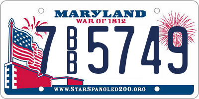 MD license plate 7BB5749