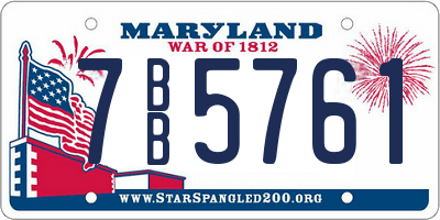 MD license plate 7BB5761