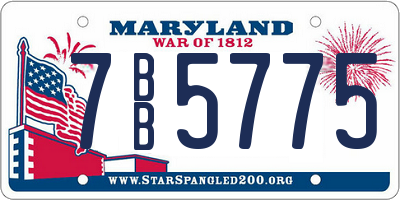 MD license plate 7BB5775