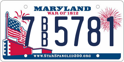 MD license plate 7BB5781