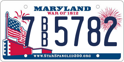 MD license plate 7BB5782