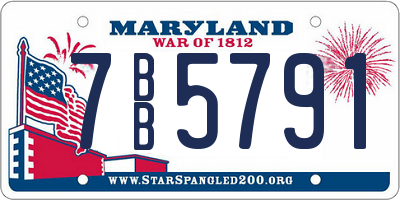MD license plate 7BB5791