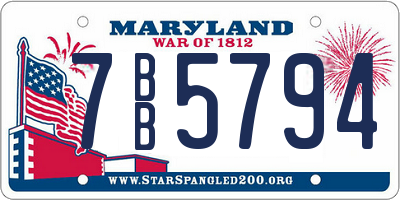 MD license plate 7BB5794