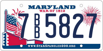 MD license plate 7BB5827