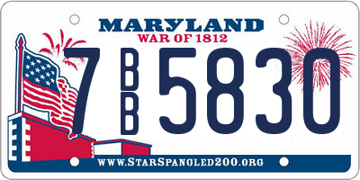 MD license plate 7BB5830