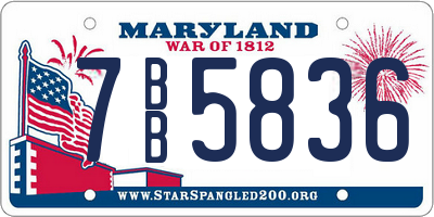MD license plate 7BB5836