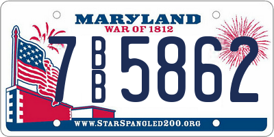 MD license plate 7BB5862