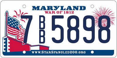 MD license plate 7BB5898