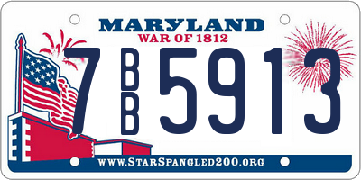 MD license plate 7BB5913