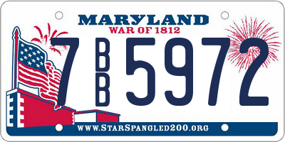 MD license plate 7BB5972