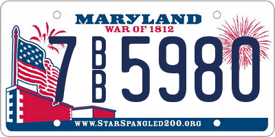 MD license plate 7BB5980