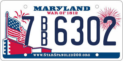 MD license plate 7BB6302