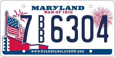 MD license plate 7BB6304