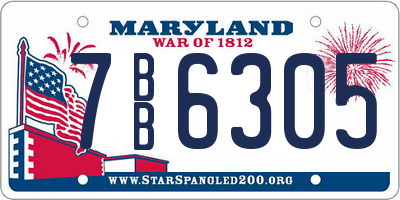 MD license plate 7BB6305