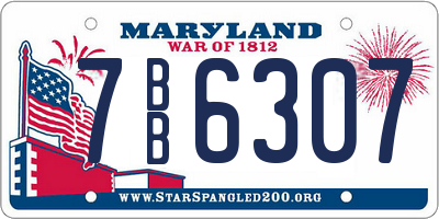 MD license plate 7BB6307