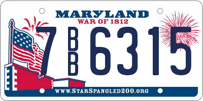 MD license plate 7BB6315