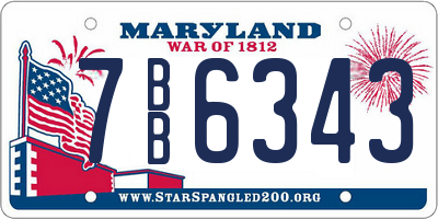 MD license plate 7BB6343