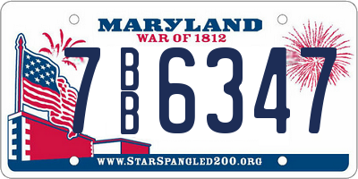 MD license plate 7BB6347