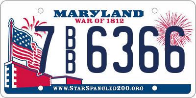 MD license plate 7BB6366