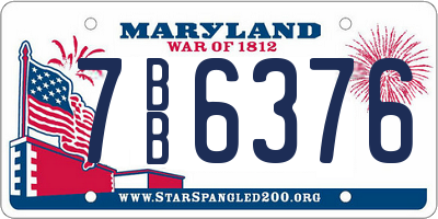 MD license plate 7BB6376