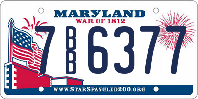 MD license plate 7BB6377