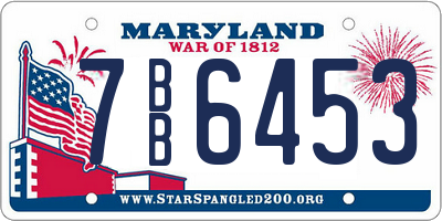 MD license plate 7BB6453