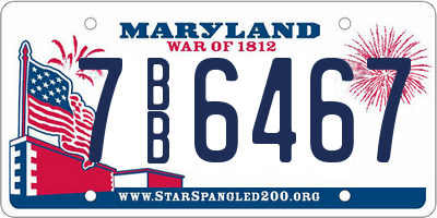 MD license plate 7BB6467