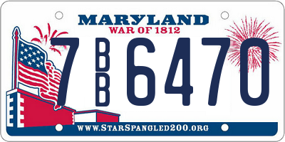 MD license plate 7BB6470