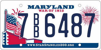 MD license plate 7BB6487
