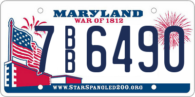 MD license plate 7BB6490