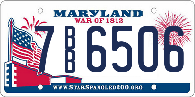MD license plate 7BB6506