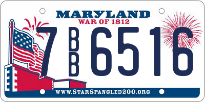 MD license plate 7BB6516