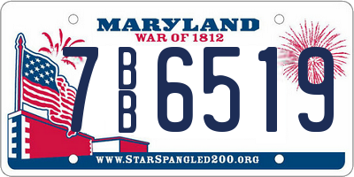 MD license plate 7BB6519