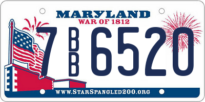MD license plate 7BB6520