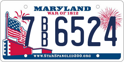 MD license plate 7BB6524